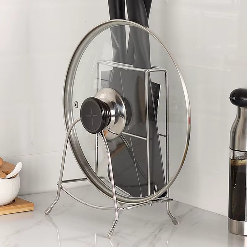 WHPHous Küchenregal aus Metall in Silber als platzsparender Organizer für Töpfe und Deckel - Bild 2