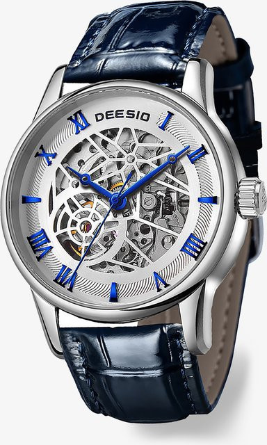 Deesio Armbanduhr Automatik, Edelstahl, 40 mm, Lederarmband, Unisex - Bild 1