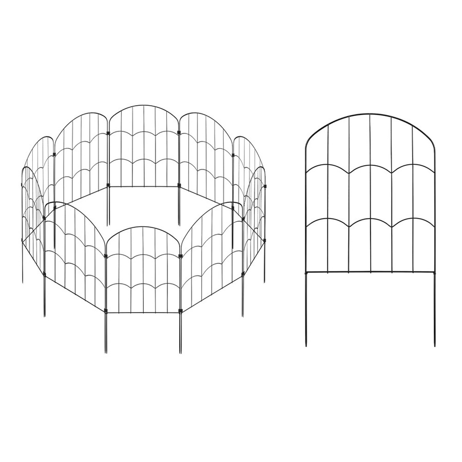 Hypmark 10er Set Metallkanten-Dekorationstafel für den Garten in Schwarz, gewölbte Form als Tierbarriere und Pflanzenumrandung, B: 61 cm, H: 33 cm - Bild 8