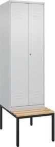 C+P PSA Doppel-Spind Classic PLUS Sitzbank mit 2 Abteilen, Buche-Hartholz und Zylinderschloss, B/T/H: 212,0 x 60,0 x 81,5 cm - Bild 1