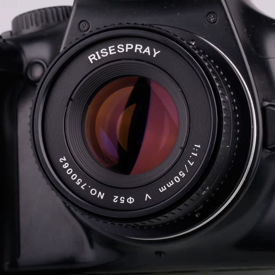 RISESPRAY 50mm F1.7 Standard-Objektiv mit großer Blendenöffnung für Vollformat, manueller Fokus, Schwarz, kompatibel mit Canon EF, Nikon F, M42 und PK SLR-Kameras - Bild 5
