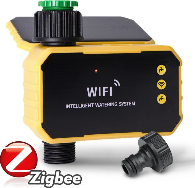 MUCIAKIE Zigbee Smart Irrigation Timer mit Solarbetrieb und Typ-C-Aufladung, 2000 mAh Akku, Regensensor und App-Steuerung für die automatische Gartenbewässerung - Bild 1