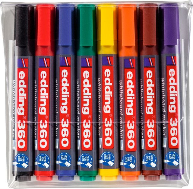 edding 360 Whiteboard Marker Rundspitze 8er-Set Multicolor - Bild 1
