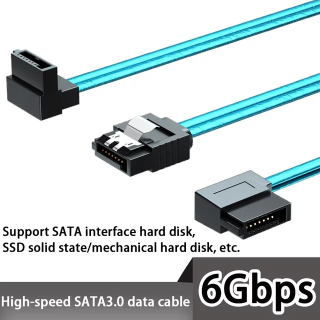 SPEEDIER SATA 3.0 III Datenkabel 6 GB/s mit Winkel Up Down Links Rechts für PC und Festplatten - Bild 1