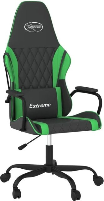 vidaXL Gaming-Stuhl in Schwarz und Grün aus Kunstleder mit Armlehnen und Kopfstütze - Bild 1