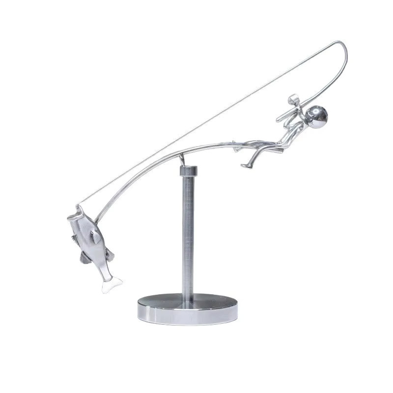 Fischer Balance Desktop Tumbler aus Edelstahl in Silber als kreatives Stressabbau-Spielzeug für dein Büro oder Zuhause - Bild 4