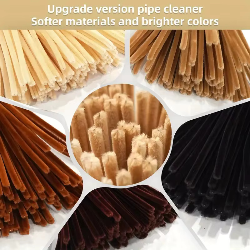 Mehrfarbige Chenille-Stäbchen als Bastelzubehör für deine Kunst- und Weihnachts-DIY-Projekte, 250/500 Stück in Multicolor und Braun - Bild 4