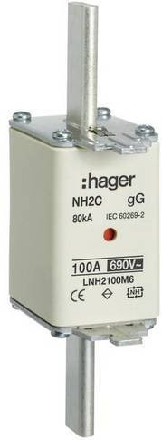 Hager NH-Sicherung LNH2100M6 100A, 3 Stück, Weiß - Bild 1