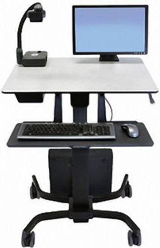 Ergotron TeachWell Mobile Digitale Workspace MDW Mobiler Sitz- und Steh-PC-Arbeitsplatz für 17,8 cm bis 81,3 cm Monitore in Graphitgrau (RAL 7024) - Bild 1