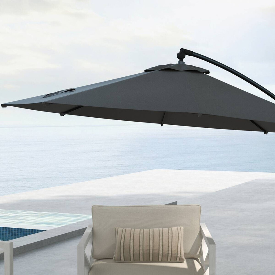 Outsunny Ampelschirm in Grau aus Aluminium und Polyester mit B/H/T: 293 x 260 x 293 cm - Bild 5