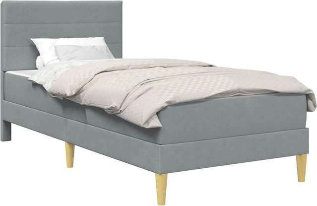 vidaXL Polsterbett in Grau mit Federkern und Stoffbezug, Breite: 90 cm, Tiefe: 200 cm, Höhe: 94 cm - Bild 1