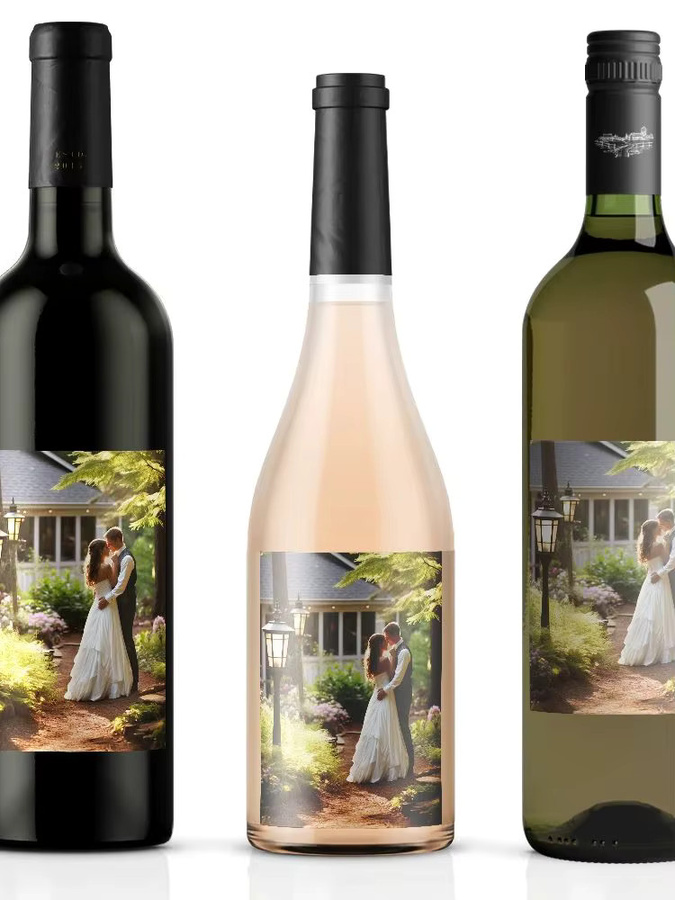 9 Stück personalisierte Weihnachts-Wein-Etiketten als wasserfeste Aufkleber in Multicolor - Bild 5