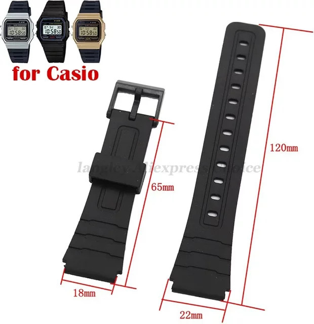 CASIO Uhrenarmband Silikon, Schwarz, Unisex - Bild 1