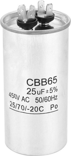 DGfuming CBB65 Anlaufkondensator 25UF 450V in Weiß und Silber für Klimaanlagenmotoren - Bild 1