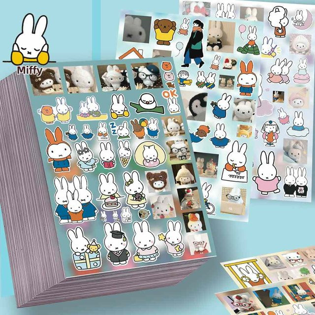 Miffy Aufkleber, Kawaii Cartoon-Sticker, DIY-Collage-Material - Bild 1