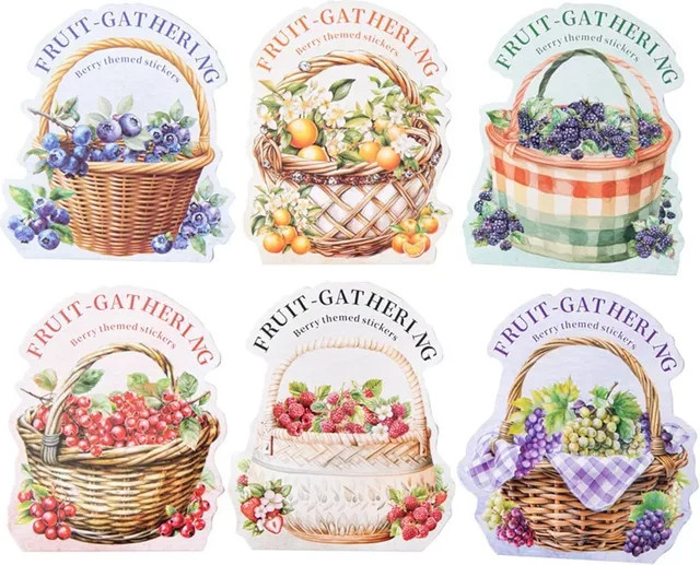 leaffei Fruit Harvest Serie Beeren-Aufkleber Set mit 6 Designs in Multicolour - Bild 1