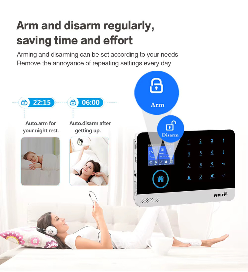 MULO Smart Alarmsystem für die Einbruchsicherheit mit WiFi, GSM 4G und Tuya App, inklusive PIR Bewegungsmelder und Display - Bild 2