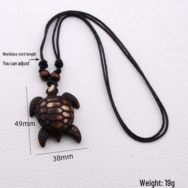 Global Finds Schildkrötenhalskette, Yak-Knochen, Schwarz, Unisex - Bild 1