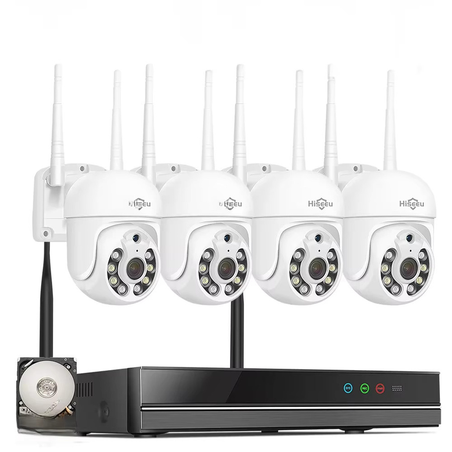 Hiseeu 5MP WiFi CCTV Sicherheitssystem Kit mit 10CH NVR Recorder und weißen Outdoor Wireless IP Kameras zur Videoüberwachung - Bild 5