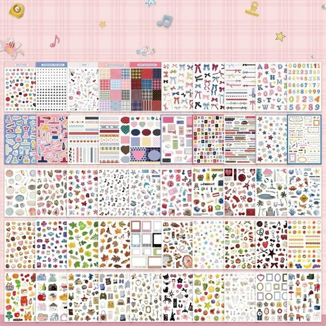 Binchi Outdoor Product Stickerbuch A5 mit 50 farbigen Blättern für Scrapbook und DIY-Dekorationen - Bild 1