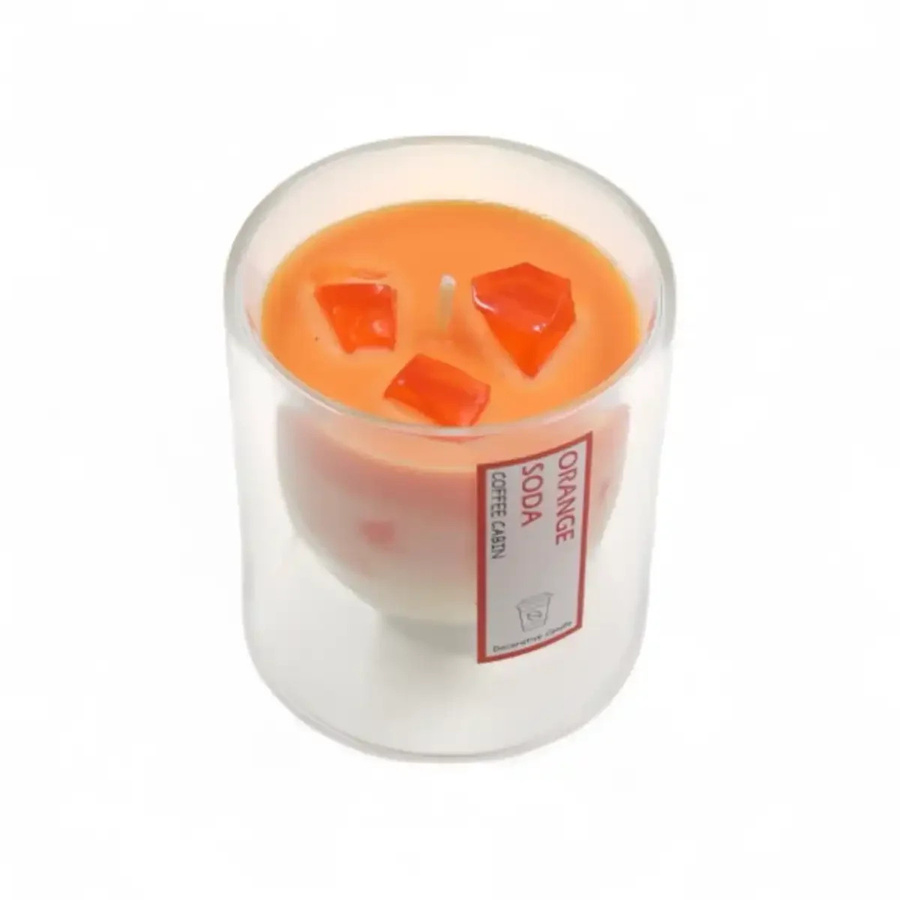 Mansion Duftkerze Orange Soda fruchtig in Weiß und Orange - Bild 1