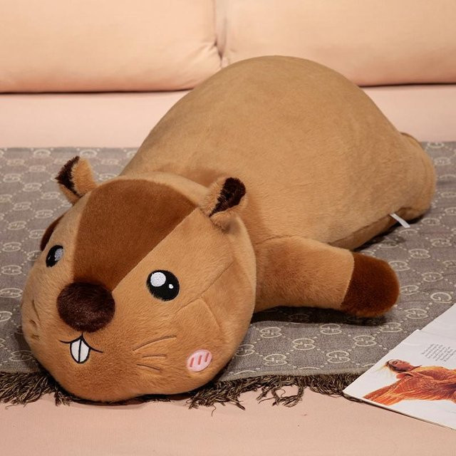 Yiran Health & Beauty Kawaii Murmeltier Plüschkissen, Plüschtier, braun - Bild 1