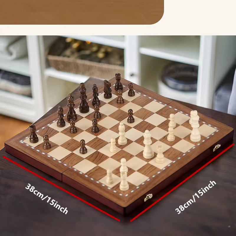 Yernea Holz-Schachspiel, Strategiespiel, Natur / Holzfarben - Bild 4