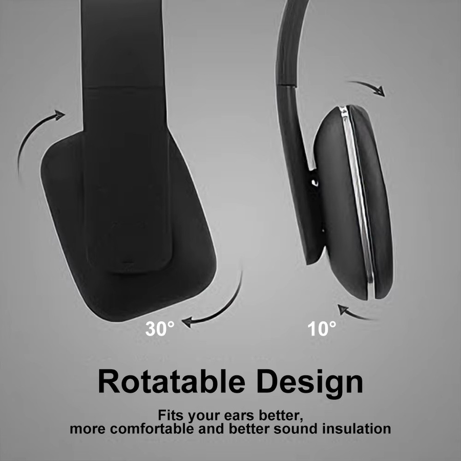 YITHOR On-Ear Bluetooth-Kopfhörer in Schwarz mit Mikrofon und Stereo-Sound - Bild 5