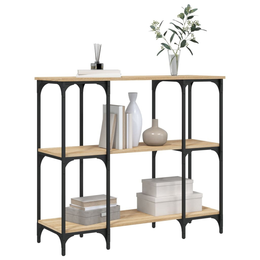 vidaXL Konsolentisch Sonoma-Eiche mit Metallgestell, B/T/H: 102 x 35 x 90 cm - Bild 3