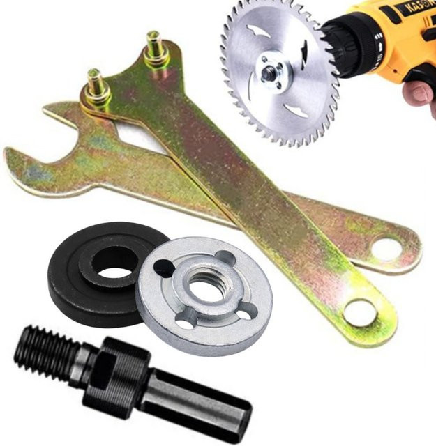 FNICEL Adapter Set für Bohrmaschine und Winkelschleifer zur Nutzung von Trenn- und Polierscheiben aus Metall, 10mm - Bild 1