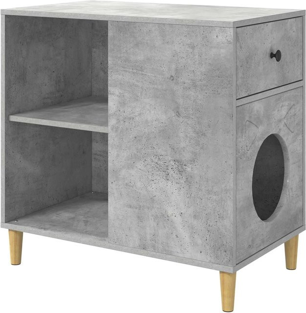 vidaXL Katzenhaus aus Holzwerkstoff in Betongrau, B/T/H: 72 x 42,5 x 70 cm - Bild 1