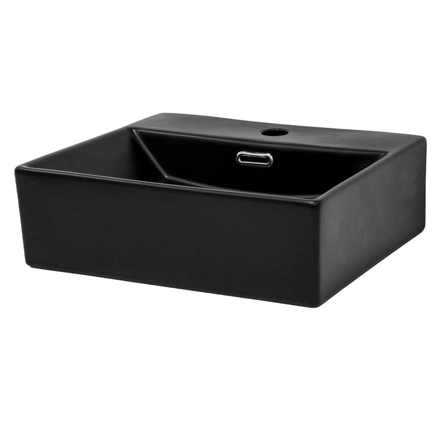 ML-Design Aufsatzwaschbecken aus Keramik in Schwarz, Eckig, B: 41,5 cm, T: 36,5 cm, H: 13,0 cm - Bild 2