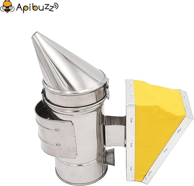 Apibuzz Mini-Bienenräuchergerät aus Edelstahl in Grau/Silber mit Aufhängehaken für die Imkerei - Bild 1