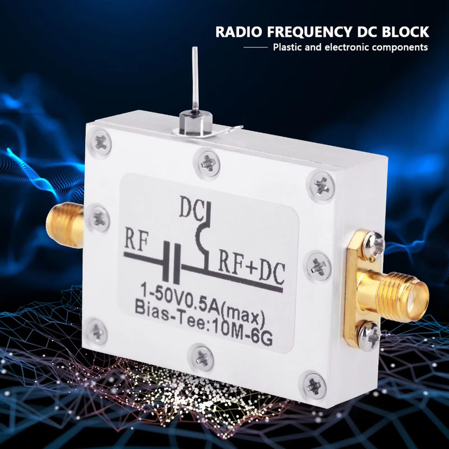 KKMOON Breitband Hochfrequenz Bias Tee 10 MHz-6 GHz Koaxial-T-Stück in Silber und Grau - Bild 3