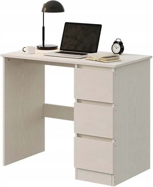 Rebiko Loft Computertisch Weiß Modern für Jugendliche mit Schubladen B/T/H: 90 x 50 x 76 cm - Bild 1