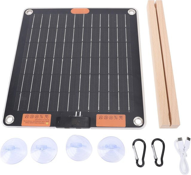 Meterk Solarpanel 20W mit Dual-USB-C-Ausgang, monokristallines Silizium, schwarz - Bild 1