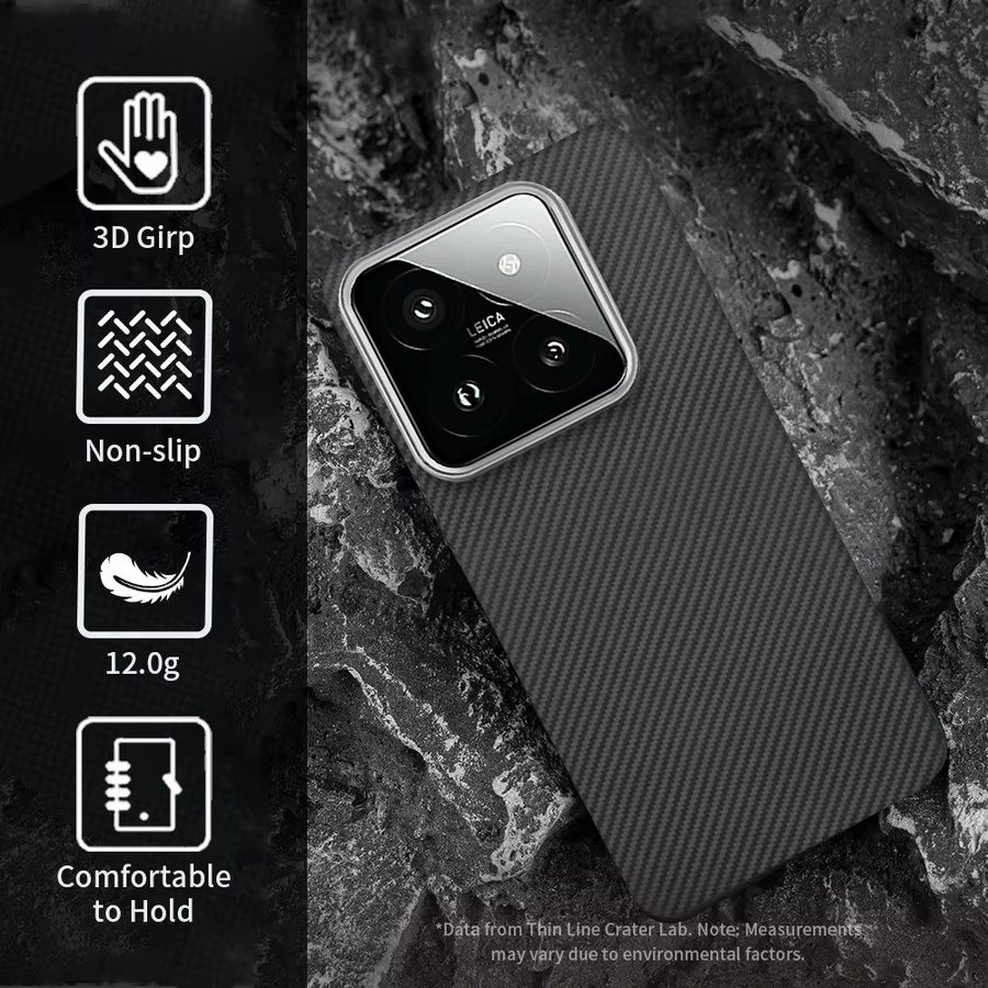 DIXSG Noctilucent Case für Xiaomi 17 aus Carbon 600D Kevlar Aramidfaser-Gewebe, magnetisch, Schwarz-Rot - Bild 3