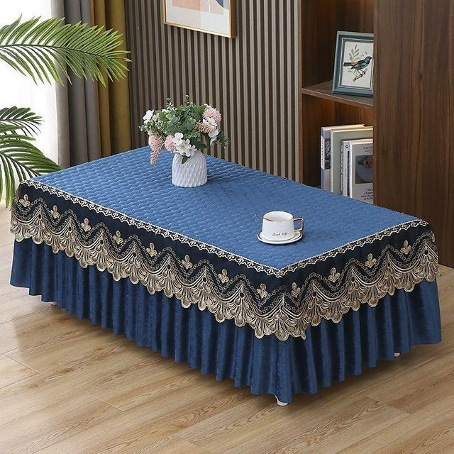 Binchi Outdoor Equipment Rechteckige Spitzendecke für Kaffee-Tische, Verdickte Anti-Slip Tischdecke für das Wohnzimmer, B/T/H: 110 x 55 x 40 cm - Bild 1