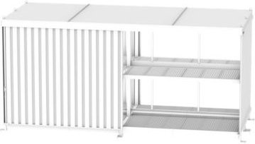 Regalcontainer BAUER CEN 75-2b aus Stahl mit Schiebetor in Grün, B/T/H: 780 x 29 x 314,5 cm - Bild 1