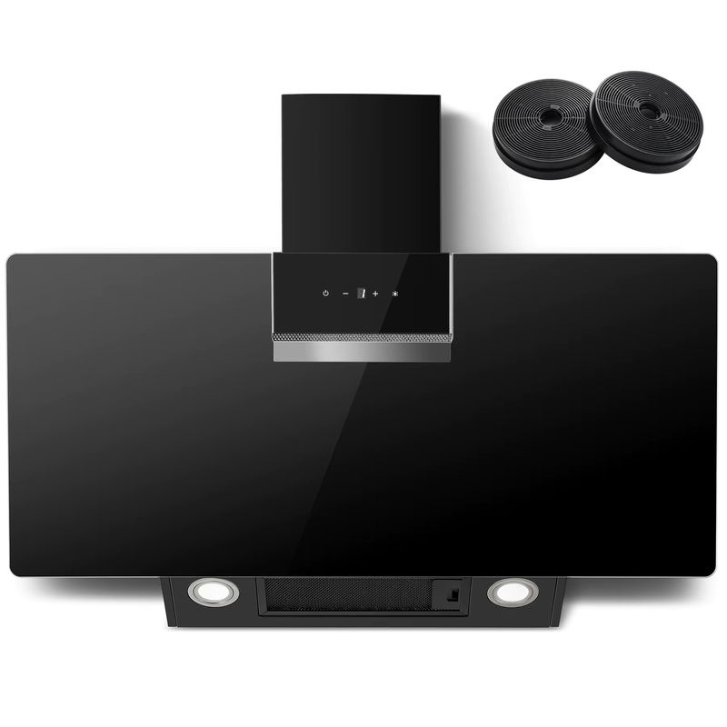 TopStrong Wandmontierte Dunstabzugshaube in Schwarz mit 800 m3/h Luftleistung, A+++ Energieeffizienz, LED-Touch-Steuerung und Umluft- oder Abluftoption, Breite: 90 cm - Bild 7