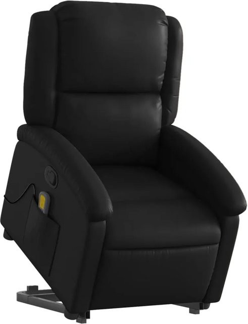 vidaXL Massagesessel mit Aufstehhilfe in Schwarz aus Kunstleder mit Armlehnen - Bild 1