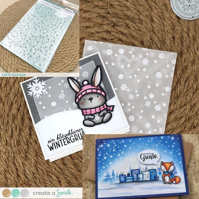 DIY Scrapbooking Stempel Set mit Schneeflocken-Motiven für handgefertigte Karten und Alben aus Kunststoff - Bild 1