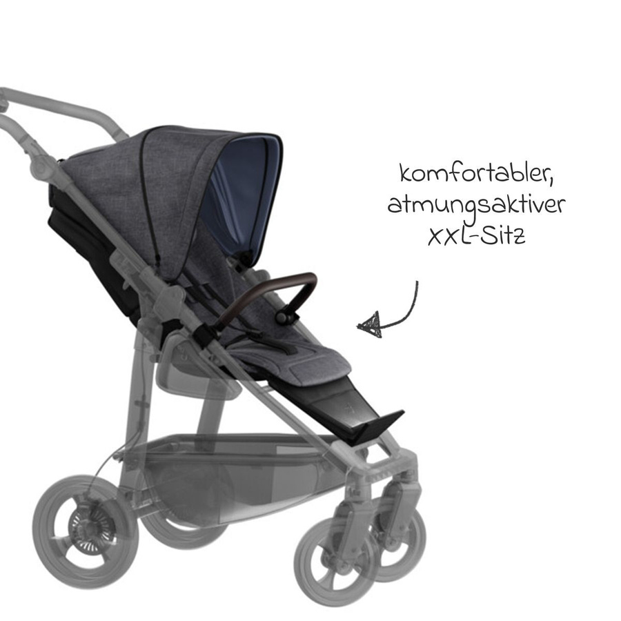 TFK Sport-Einheit XXL Sportsitz für Mono 3/4 & Pro in Premium Grau/Schwarz - Bild 2