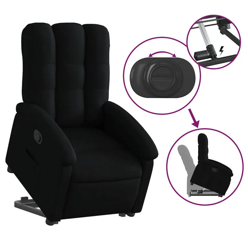Vidaxl Aufstehhilfe für Sessel für Senioren, Schwarz, Stoffbezogen - Bild 6