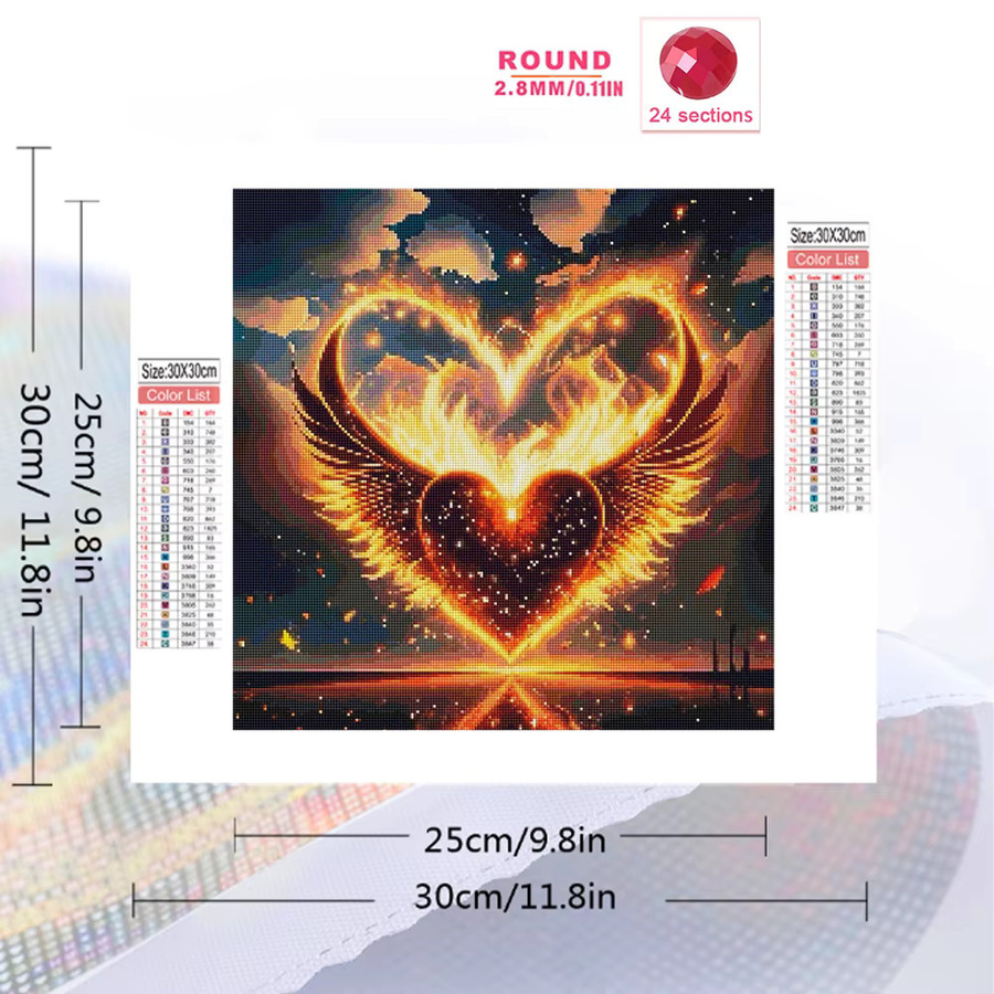 Evershine Diamantmalerei Liebe Herz DIY Kreuzstich Kit mit Acryl-Mosaik in Multicolour für Kinder und Erwachsene - Bild 2