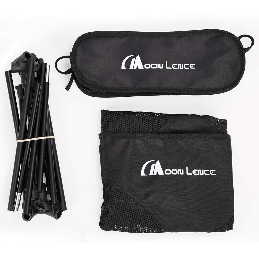 MOON LENCE Ultraleichter Campingstuhl Schwarz, Faltbarer Outdoor Stuhl mit Stauraum, Tragkraft 150 kg, 907 g - Bild 3