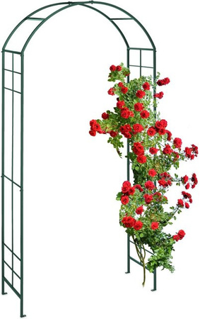 Relaxdays Rosenbogen aus Metall in Grün, B/H/T: 110 x 224 x 41 cm