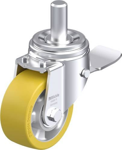 Blickle Stahlblech-Lenkrolle LHZ-ALTH 127K-ST in Silber und Gelb mit 125 mm Rad-Durchmesser und einer Tragfähigkeit von 750 kg - Bild 1