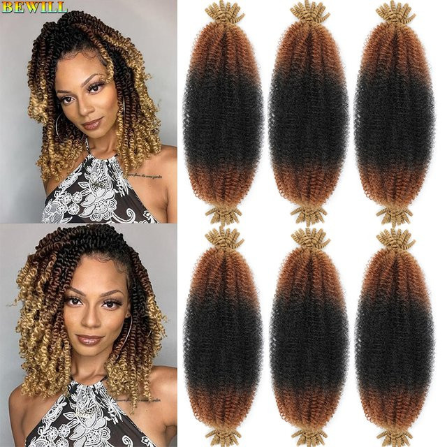 Bewill Ombre Ginger Springy Afro Twist Marley Flechthaar, 350g - Bild 1