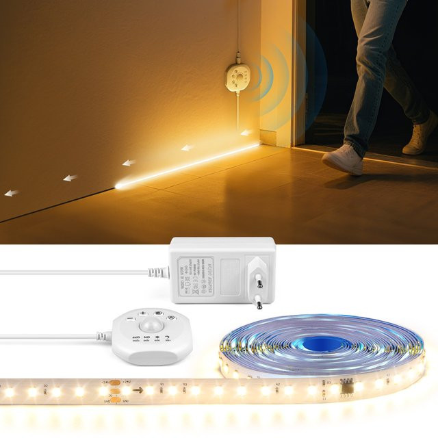 MALITAI Adressierbarer Smart RGBIC LED Streifen mit PIR Bewegungssensor, Multicolour und Weiß, ideal für Treppen, Korridor und Eingangsbereich - Bild 1